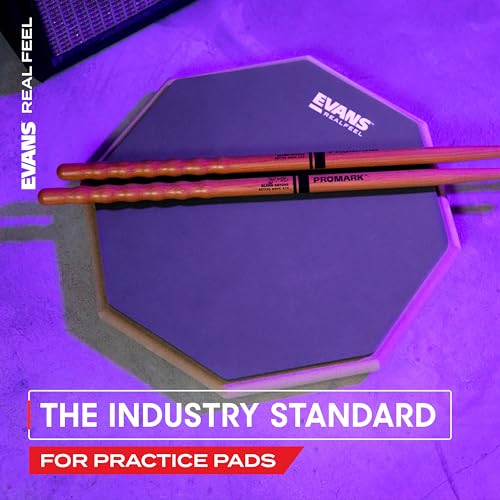 Evans RealFeel Drum Practice Pad Drum Pad Drummer Practice Pad Gum Rubber & Neoprene, 2