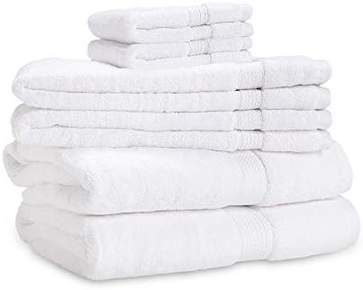 Ultra Soft 600 GSM Plush 100 Percent Cotton 6 Piece Towel Set Inludes Two Bath Towels, Two Hand Towels &amp; Two Wash Cloths, White Set