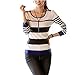Zeagoo Women's Autumn Winter Korean Casual Long Sleeve Stripe Pullover Sweater