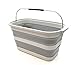 SAMMART 23.8L (6.2Gallon) Collapsible Rectangular Handy Basket/Bucket (Grey)