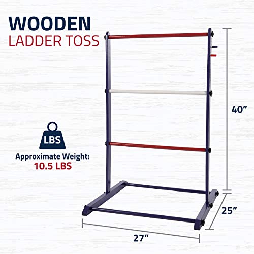 Harvil Wooden Ladder Ball Game Set. Includes Soft Bolas, 2 Targets, and Carrying Case.