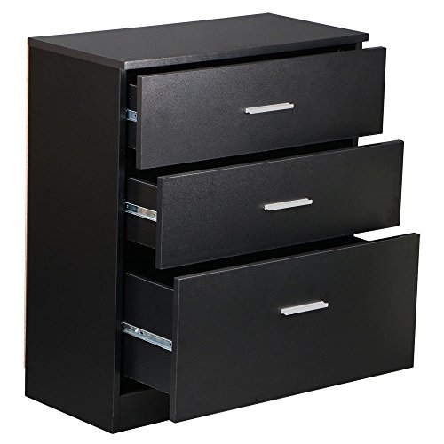 Black Drawer Chest Storage with 3 Drawers