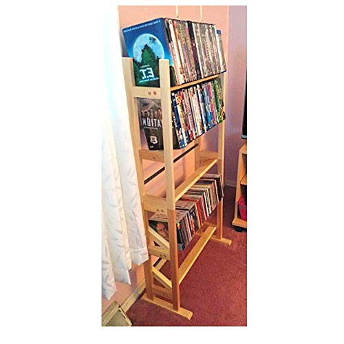 Multimedia Storage Tower Holder Universal DVD CD Blu-Ray 5-Tier Media Unit Modern Multipurpose Organizer Slim Stand & eBook