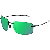 JULI Sports Sunglasses for Men Women Tr90 Rimless Frame for Running Fishing Golf Surf Driving MJ8009