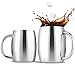 Stainless Steel Coffee Mug, Set of 2-13.5 oz Premium Double Wall Insulated Travel Mugs - Shatterproof, Dishwasher Safe, Comfortable Handle Cups for Tea, Beer