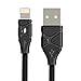 Aimus Phone Charger Cable, 3 Pack 4FT+4FT+6FT Cotton Braided Data Cable Line with LED Light USB Charger Cable Gaming Charging Cable Cord Compatible with iPhone X/8/7/6/6s/5/, iPad and iPod- Black