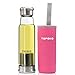 TOPOKO Handmade 18.5 Oz Glass Water Bottle-Extra Strong Crystal Glass Bottle Tea Cup With Tea infuser Tea Strainer Tea Bottle And Handmade Colorful Handle Nylon Sleeve (With Pink Sleeve)