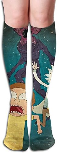 Football Socks Funny Rick And Morty Pattern Long Dress Socks Unisex Breathable Over The Calf Tube