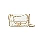 Lam Gallery Womens Clear Purse Handbags NFL Stadium Approved Clear Bags for Football Games Turn Lock Chain Shoulder Crossbody Bags Transparent PVC Vinyl Plastic Bag See Through Bag for Work Gold
