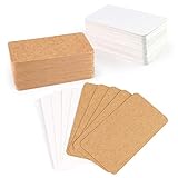 SallyFashion Blanko Papier Karten, 200 Stück Kraftpapier Karten Memory Wort Kart