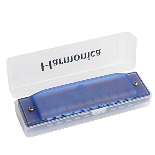 Yuuups 10 Holes Diatonic Blues Harp Harmonica Key Of C Translucent Gifts With Case