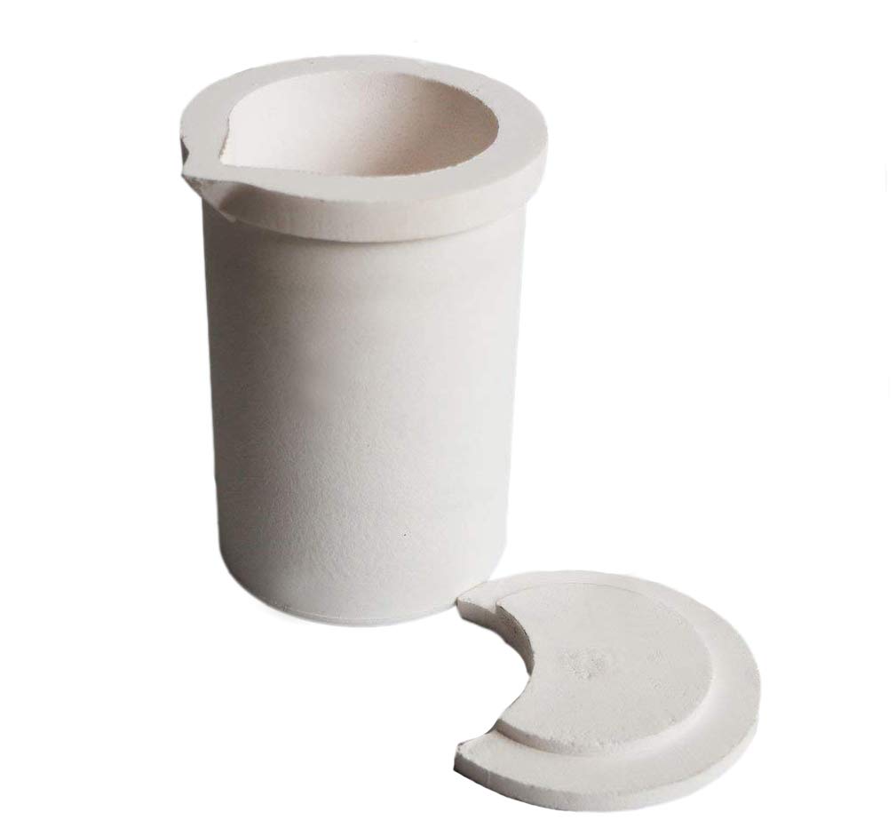LLF 3kg Ceramic Melting Crucible Cup with Cover Casting Refining Gold Silver Copper Platium