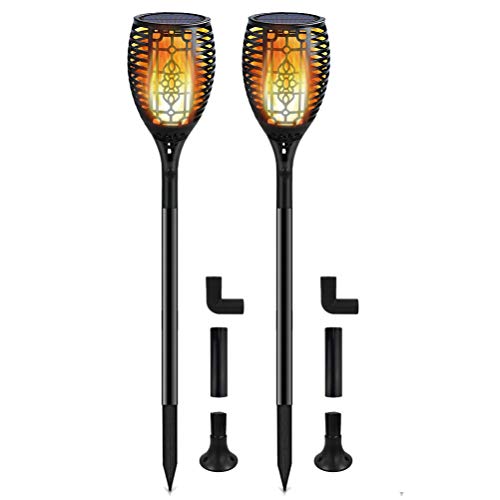 Toplife Torch Lights 3 Modes Waterproof Flickering Flames Solar Lights Outdoor 96 LEDs Landscape Decoration Lighting Dusk To Dawn Auto On/Off Solar Security Spotlight For Garden Patio Yard 2 Pack