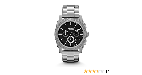Fossil Men's Black Dial Stainless Steel 