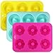 BAKHUK 3 Donut Baking Pan, Non-stick Silicone Molds, Full-size Round and Flower Donuts/Cake Molds