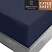 Empyrean Queen Fitted Sheet - Deep Pocket, 14-16 Inch Ultra Soft Microfiber, Wrinkle & Fade Resistant, Shrinkproof, Hotel Quality, Durable & Breathable, Perfect for Queen Beds, Navy Blue