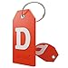 Shacke Initial Luggage Tag with Full Privacy Cover and Stainless Steel Loop – (Letter D)