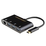 CableCreation USB Type C to 3-Port USB 3.0 Data Hub with Gigabit Ethernet RJ45 LAN Network Adapter,Compatible MacBook Pro,MacBook Air 2018,Mac Mini,Chromebook Pixel, Dell XPS 13/15,USB Flash Drives