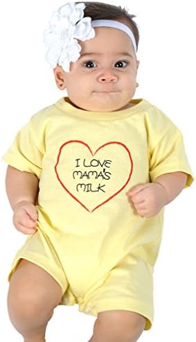 One Creative Mama Short Romper I Love Mama's Milk - Banana - 6 Months