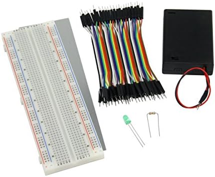 BB830 Starter Kit - BB830 BreadBoard, 10cm ZipWires, 3AA Battery Box with Switch, and LED with Resistor [BB830-KIT]
