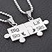 Haluoo_Jewelry Stainless Steel Puzzle Pendant Necklace,Haluoo Creative Engraved Lil Sis Big Sis Pendant Necklace 2 Pcs for Sisters Silver Fashion Ball Chain Necklace Best Gifts for Daughters (Silver)thumb 3