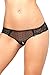 Rene Rofe Women's Lingerie Sexy Sheer Lace Bikini Crotchless Panties (Small/Medium) Black