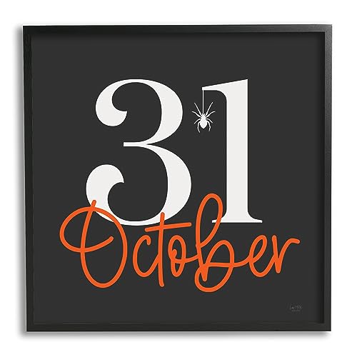 Stupell Industries 31 October Halloween Date Black Framed Giclee Art Design by…