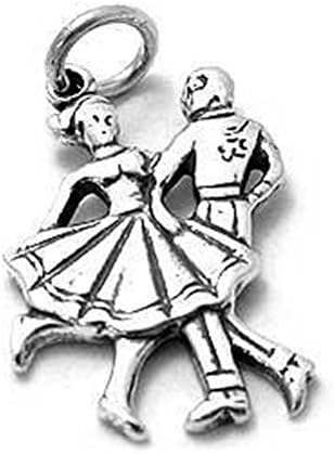Sandra Creative Design Silver-tone Dancing Couple Charm