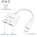 2-in-1 Headphone Adapter for IP 7/8 / X / 7 Plus / 8 Plus, Double 8 Pin Ports for Headphone Splitter Audio and Charge Adapter. (Compatible iOS 10.3 and Later)-White