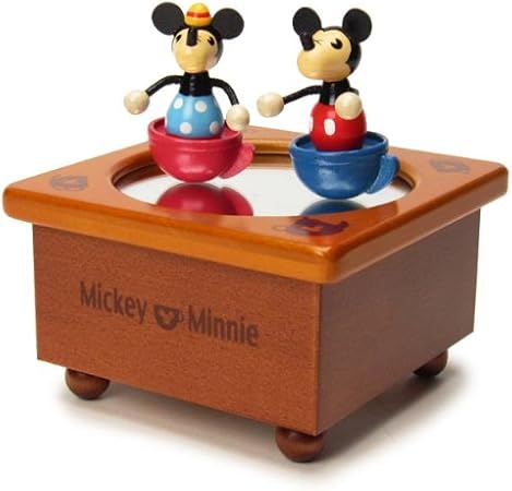Amazon 木製オルゴール くるくる回転 ミッキーマウス ミニーマウス ディズニー おもちゃ おもちゃ