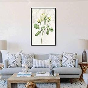 Floating Framed Canvas Wall Art for Living Room, Bedroom Vintage Flower Canvas Prints for Home Decoration Ready to Hang - 16x24 inches
