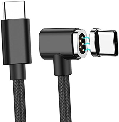 Magnetic USB C Cable For MacBook(Pro),Seekermaker Magnetic Charger for Macbook Pro, Chromebook Pixel, Samsung Galaxy Book, Samsung Galaxy S8, Huawei P9&amp;P10, etc.(Black)