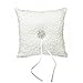 15*15cm Floral Rhinestone Bridal Wedding Ceremony Pocket Ring Bearer Pillow Cushion with Satin Ribbons