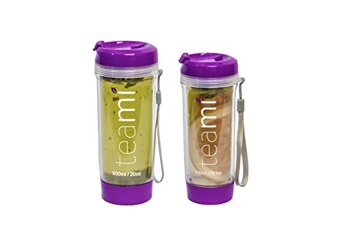 FRUIT INFUSER Water Bottle Tumbler with a Lid | 100% BPA FREE | Our Best Infusion Bottles for Infused Fruit, Smoothies, Tea, and Coffee | Double Walled Mug, Hot & Cold (20 Ounces, Purple)