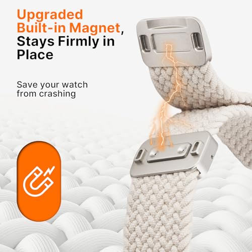 Fullmosa 2 Pack Magnetic Braided Bands Compatible Apple Watch Strap 38mm 40mm 41mm 42mm 44mm 45mm 46mm 49mm Women Men,Soft Elastic Strap for iWatch Ultra3/2/1 SE3/2/1 Series 11 10 9 8 7 6 5 4 3 2 1