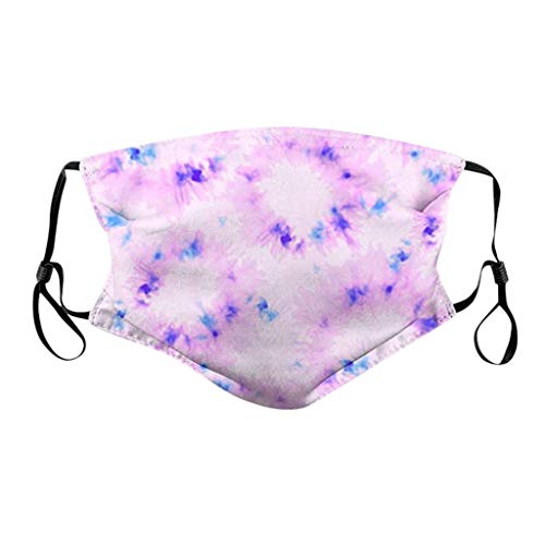 Wendeyipi 5PC Face Bandana Washable Women Cloth Polyester Dustproof Reusable Mouth Neck Gaiter with 10 F-i-l-ters