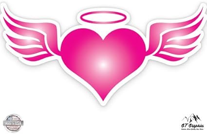 Amazon Com Gt Graphics Pink Angel Heart With Wings 12 Vinyl Sticker Waterproof Decal Sports Outdoors
