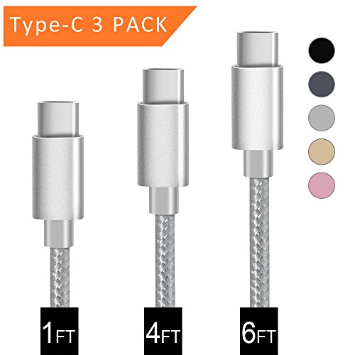 Usb type c cable, brg usb c cable (usb 2.0) 3 pack (1ft…