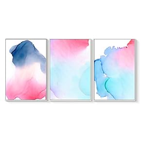 Floating Framed for Living Room Bedroom Abstract for x3 Panels