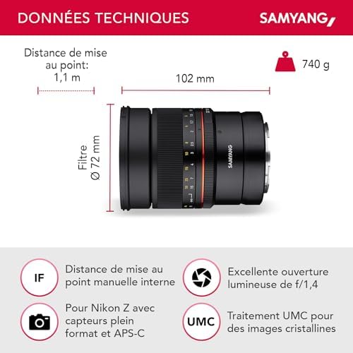 Samyang MF 85mm F1.8 Z Nikon Sac à Dos Loisir, 103 cm, Noir (Schwarz)