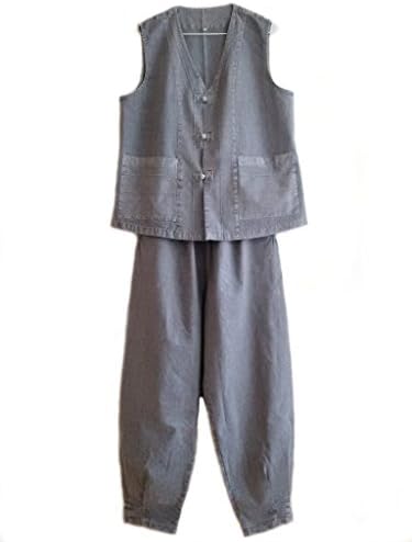 AltairMen Women Cotton 100% Vest Pants Buddhist Zen Meditation Clothing, Uniform, Temple Clothing, Hanbok