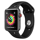 GHIJKL Sports Band for Apple Watch 38mm 42mm, Soft Silicone Replacement iWatch Wristband for Apple Watch Sport, Series 1, 2, 3-Black/Black-38mm