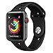 GHIJKL Sports Band for Apple Watch 38mm 42mm, Soft Silicone Replacement iWatch Wristband for Apple Watch Sport, Series 1, 2, 3-Black/Black-38mm