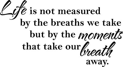 Wall Decal Quote Life Is Not Measure by the Breaths We Take but by the Moments That Take Our Breath Away