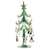 Glass Christmas Tree with Dog Wine Charm Ornaments-9