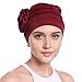 YI HENG MEI Women's Elegant Strench Side Flower Pleated Muslim Turban Chemo Cancer Cap