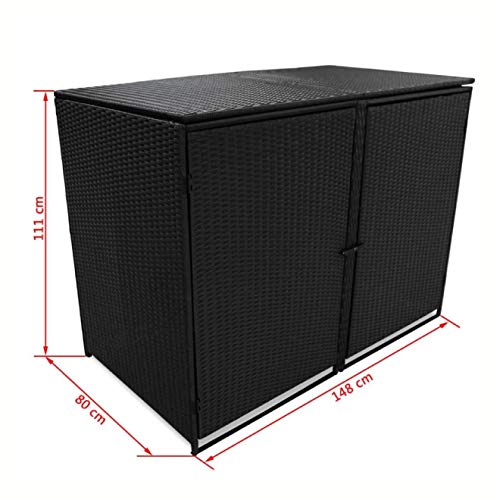 image for HEATAPPLY Waste Containment Accessory, Double Wheelie Bin Shed Poly Ra
