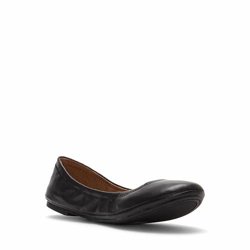 Lucky Brand Women's Emmie Ballet Flat, Black/Leather, 6