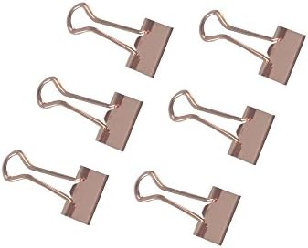 ICEBLUE Standard Size Rose Golden Binder Clip 1 Inch Width, 2/5-Inch Paper Holding Capacity 20-Pack