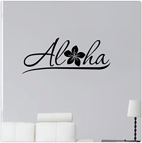 28" Aloha Hello Goodbye Hawaii Hibiscus Flower Wall Decal Sticker Art Mural Home Décor Quote